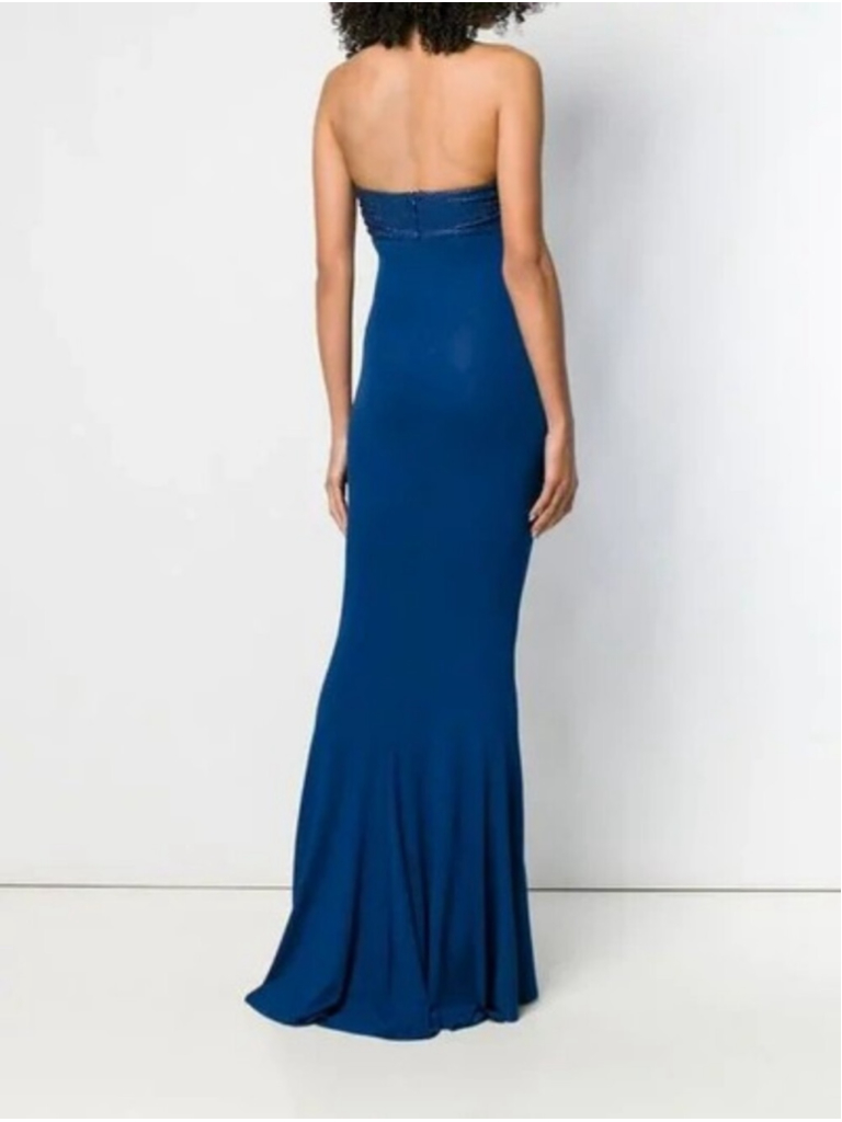 Alexandre Vauthier Strapless Crystal-Embellished Stretch-Jersey Gown In Blue — image 3 of 8